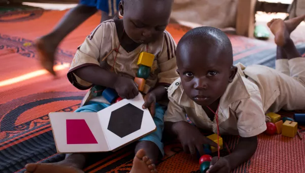 Children at early childhood development centre in the Central African Republic.