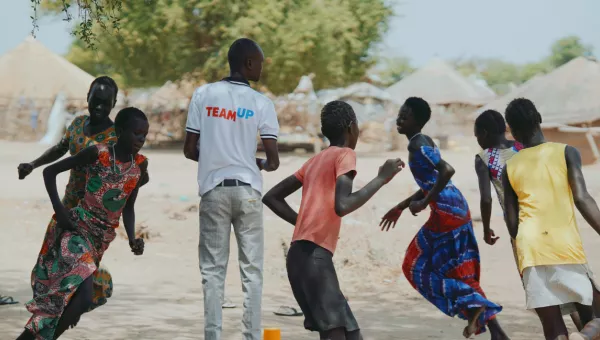 Children taking part in TeamUp in South Sudan. 