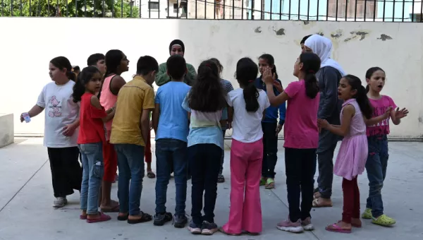 Children at a safe space in Lebanon.