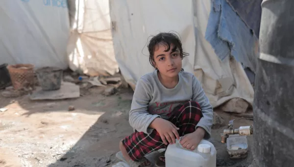 Girl in Gaza, in camp