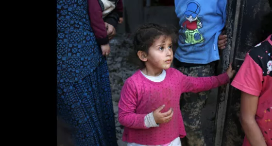 Girl from Gaza with family