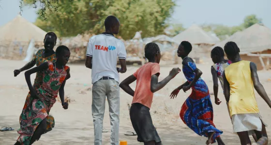 Children taking part in TeamUp in South Sudan. 