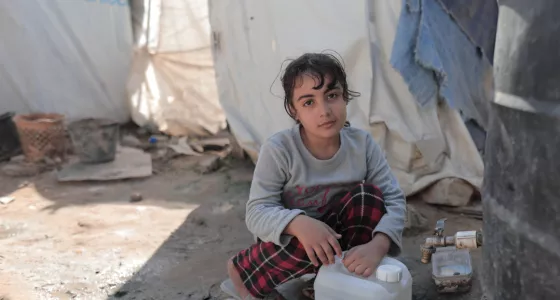 Girl in Gaza, in camp